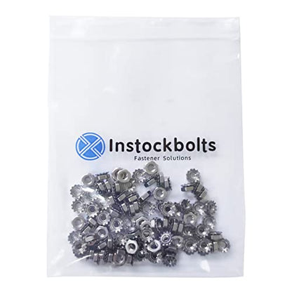 M4-0.7 Keps Nuts with External Tooth Washer, K-Lock 304 Stainless Steel Kep Lock Nut, 100Pcs Pack - size: M4