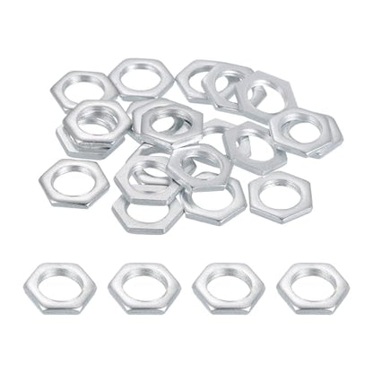 PATIKIL M10x1x2mm Steel Hex Nuts, 25Pcs Metric Fine Thread Carbon Steel Zinc Plated Finished Hardware Screw Nuts Fasteners for Machinery Manufacturing, Industrial Use, 14mm Width - size: M10x1x2x14mm