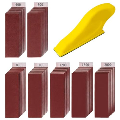 Finger Sander Sanding Sand Paper : Detail Mini Hand Sander Block 400 600 800 1000 1200 1500 2000 Grit 70 PCS Sandpaper Assortment for Wood Crafts,Tight Spaces,DIY Polishing Projects