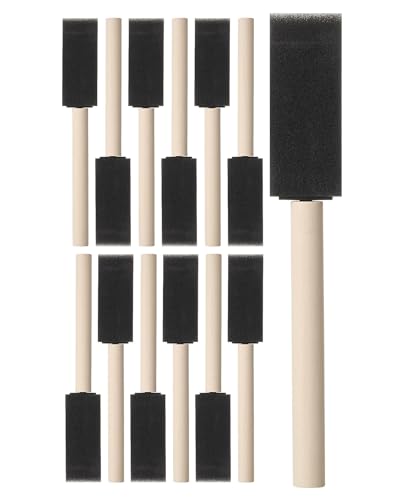 Bates Foam Paint Brushes, 1", 12 Pack - Sponge Brushes for Painting, Staining, and Mod Podge - color: Black, size: 1 inch, 12 Pack
