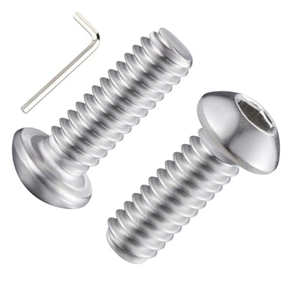 Wensilon (50Pcs) 1/4-20 * 3/4 Button Head Socket Cap Bolts Screws, 304 Stainless Steel, Allen Hex Drive, Bright Finish, Fully Machine Thread - color: Silver, size: A 1/4-20*3/4