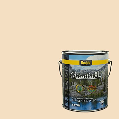 Rodda Paint CASCADIA XL Exterior Satin Paint & Primer in One, 1-Gallon, Almond - color: Almond, size: 128 Fl Oz (Pack of 1)
