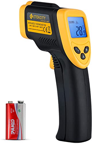 General Tools MMD4E Digital Moisture Meter, Grays & Etekcity Infrared Thermometer 1080, Heat Temperature Temp Gun for Cooking, Laser IR Surface Tool, Yellow