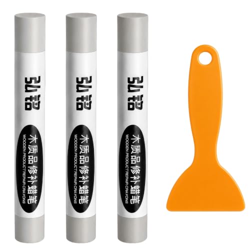 3 Colors Wood Filler Sticks, Light Gray Series 2, with Scraper - color: Light Gray 2 Series