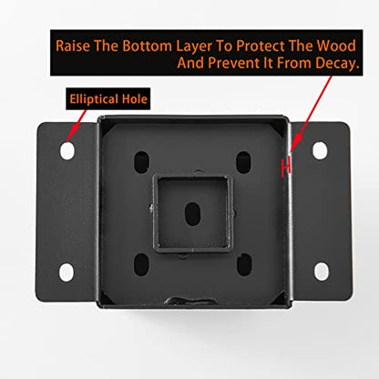 4"x4" Post Base 6PCS,Post Brackets(Inner Size 3.6"x3.6") - size: 4''X4''