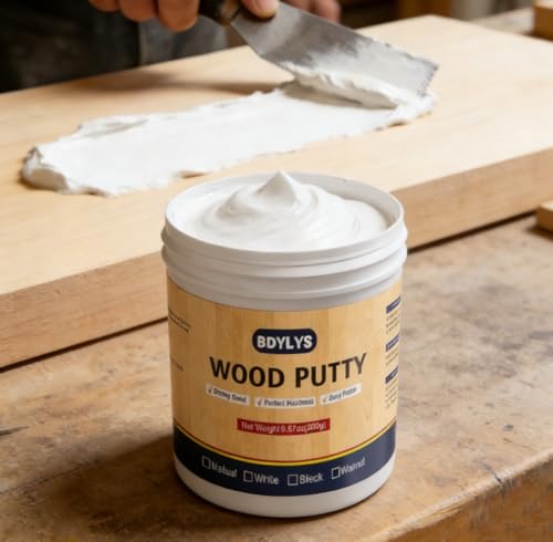 White Wood Filler, 9.87 oz Wood Putty Furniture Repair Kit - color: White