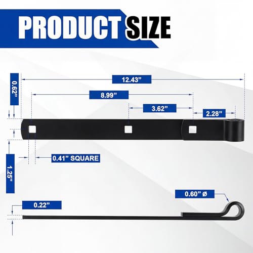 Yaocom 4 Pack 12" Zinc Strap Hinge Heavy Duty for Gate, Barn,Shed, Black - color: Black, size: 12 Inch
