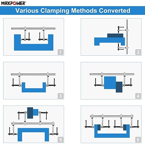 MAXPOWER 15-3/4" F Clamps Set, Double Force Welding Clamp, 1200LBS Clamping - size: 15 ³/₄" x 2