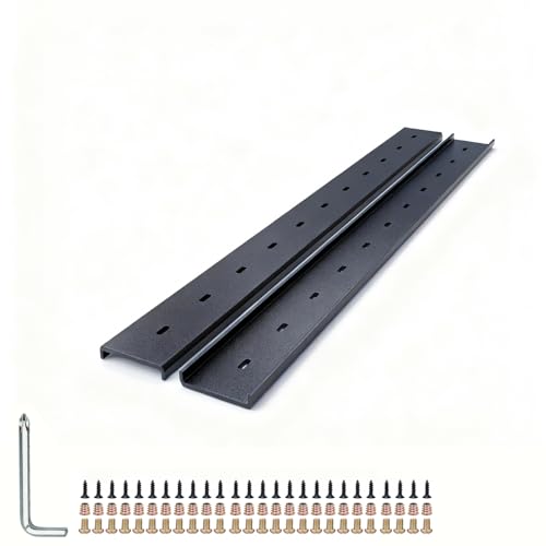 C Channel Steel Support Metal Support Bracing Hidden C Bracket for Table Top Live Edge Slab Woodworking, Black Coat Finish, 6 Holes (2 Pack, 30 Inch) - size: 30 Inch, style: 2 PACK