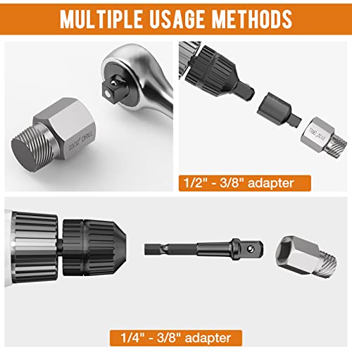 XEWEA 27PCS Upgrade Screw Extractor Set, 3/8" Drive Easy Out Kit - color: 27pcs