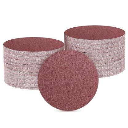 HARFINGTON 100 Pcs 6 Inch Sanding Discs 80 Grit Red Aluminum Oxide - size: 6 Inch(80 Grit)
