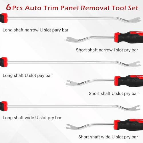 TOOLEAGUE 6Pcs Heavy Duty Trim Removal Tool Set - size: 3Pcs Short,3Pcs Long