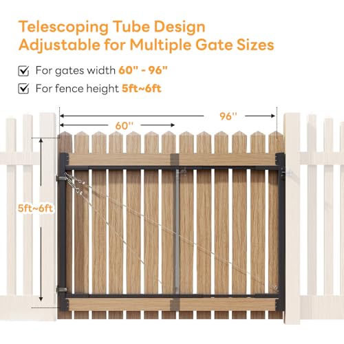 DIYHD Adjustable Full Frame Anti-Sag Gate Kit, Fits 60"-96" W, 5FT-6FT H - color: 1 pack, size: 60"~96" Wide, 5'~6' High