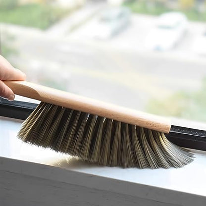 Soft Bristle Hand Broom Wood Handle for Shop Bench 14" (2pcs Brown) - color: 2 Brown
