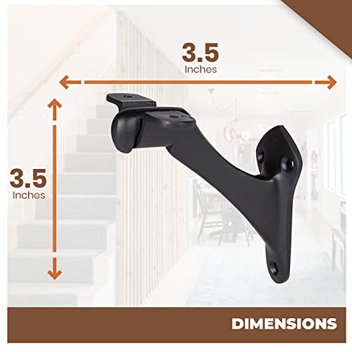 A29 Heavy Duty Cast Iron Handrail Brackets, Black Powder Coat, Set of 4