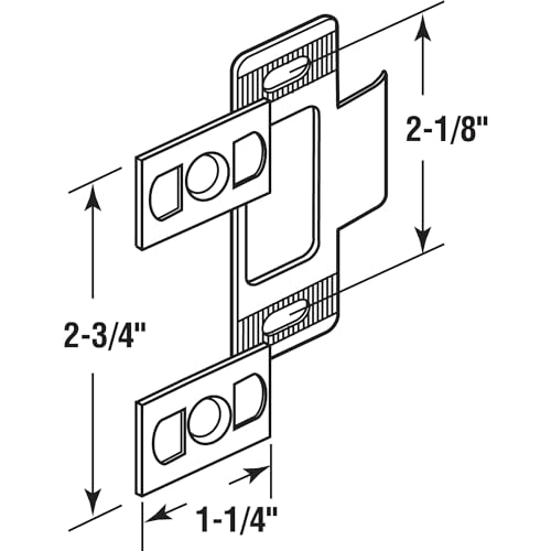 Prime-Line U 94868 2-3/4 in. x 2-1/8 in. Adjustable Strike, Three Piece, Matte Black (1 Set) - color: Matte Black