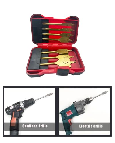 Spade Drill Bits for Wood Paddle Flat Bit Woodworking DIY Cutter Tool 7PCS