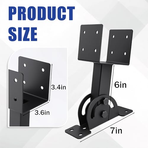 4 Pcs 4“x 4”Heavy Duty Roof Riser Brackets Kit - color: Black -4×4, size: Set 4