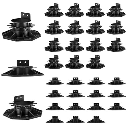 30 PCS Adjustable Deck Support Deck Blocks Plastic Pedestal Paver - size: Raising 1-3/16" to 2-3/8"
