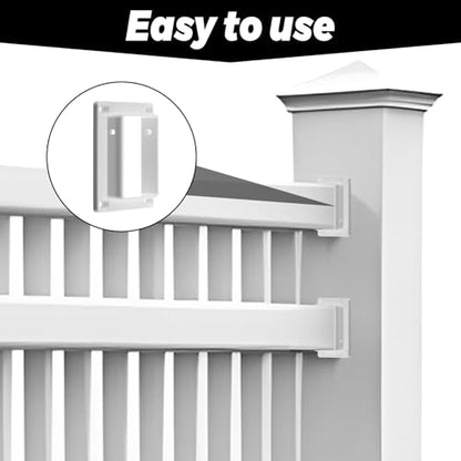Sasylvia 8 Pcs 2" x 3.5" White Vinyl Fence Brackets, Slotted Handrail Bracket Kit with Screws for Deck Railing, Vinyl Fencing Panel to Post Connection, Mount to Wall Vertical Flat Surface
