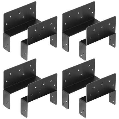 4 Pairs 6x6 Post to Beam Connector, Pergola Bracket Adjustable Post Cap - size: for 6X Nominal Lumber
