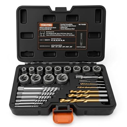 26-Piece Impact Bolt Spiral Screw Extractor Set - size: 26PCS