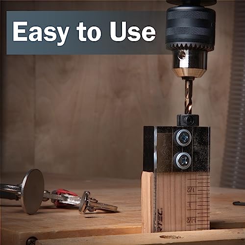 POWERTEC Dowel Jig Kit, Doweling Jig Kit 3/8", Dowel Jigs Woodworking, Laser Cut Witness Mark, with Depth Scale, Drill Guide Dowels, Cobalt M-35 Drill Bit & Split Ring Stop Collar 71716 - style: 3/8" Doweling Jig Kit w/ Bit & Collar