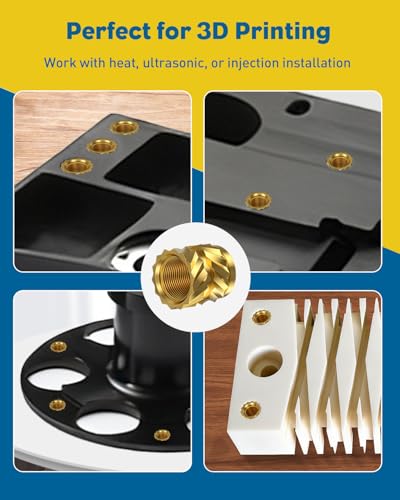 Vibit 100 Pcs Threaded Inserts Set for Plastic, M3 Heat Set Inserts - size: 100 Pcs (M3 x 4 x 4)