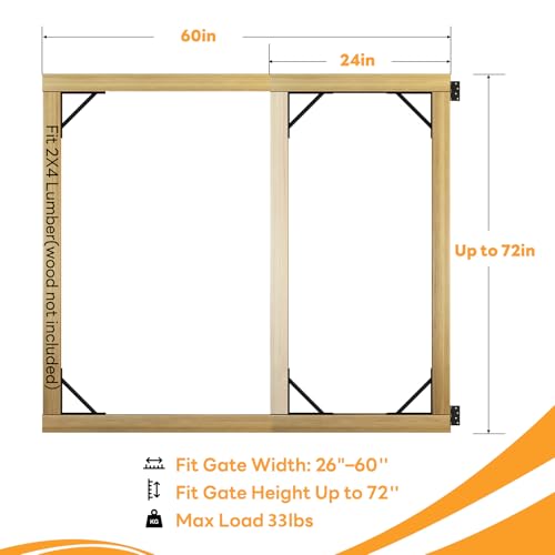 DIYHD Anti Sag Gate Kit with Right-Opening Latch, Black - color: Black Kit + Right Open Latch