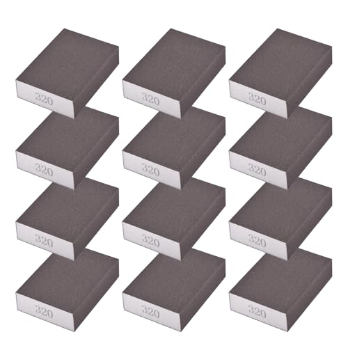 12Pcs 320Grit Sanding Sponges, Wet Dry Sanding Blocks - size: 320Grit