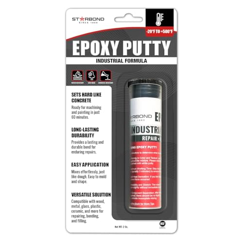 STARBOND 2 oz. White Epoxy Putty Stick – High-Temperature Resistant, BPA-Free Epoxy Repair Putty – Rock-Hard Cure for Automotive, Plumbing, Woodworking & DIY Projects - color: White