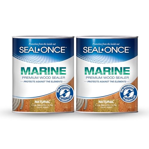 SEAL-ONCE Marine Ready Mix Wood Sealer and Stain, Natural, 2 Gallon - color: Natural, size: 2 Gallon