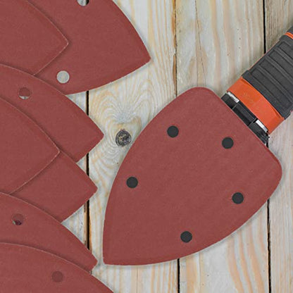 60 Pcs 320 Grit Mouse Detail Sander Sandpaper, Aluminum Oxide Mouse Sander Pads 5 Hole Palm Sander Pads Sanding Sheets for 140mm Mouse Sander - size: 320 Grit
