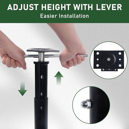 2 Pack House Floor Jacks for Leveling, Adjustable House Floor Jacks Post Pole,Height 18" to 35" Telescoping Jack for Temporary Support,Black