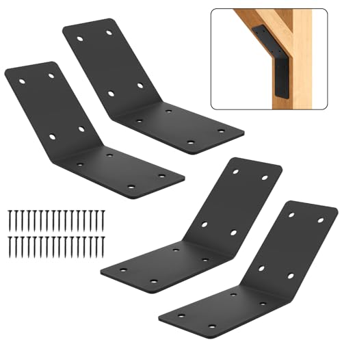4Pcs Inside Mount 45-Degree Angle Bracket,5x5x3 Corner Brace Support - size: 5"x 5"x 3"