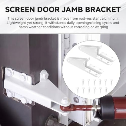 Screen Door Jamb Bracket Aluminum (White) 4.26 Inches, Door Closer Bracket