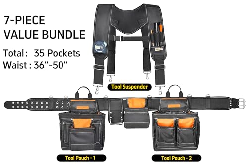 7-Piece Heavy-Duty Tool Rig with Padded Suspenders