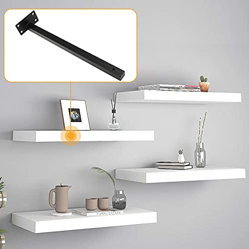 16 Inch Floating Shelf Bracket, 4 Pcs, Black - size: 16 Inch