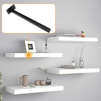 16 Inch Floating Shelf Bracket, 4 Pcs, Black - size: 16 Inch