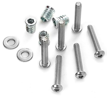 1/4-20 Threaded Inserts for Wood with Bolts Fully Threaded Button Head Hex Socket Screws 1" and Washers 40-Set - size: Threaded Insert & 1" Bolts