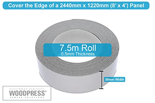 1 & 3/16" Grey Pearl Pre-Glued Melamine Edge Banding, 25 ft - size: Width: 1 & 3/16"