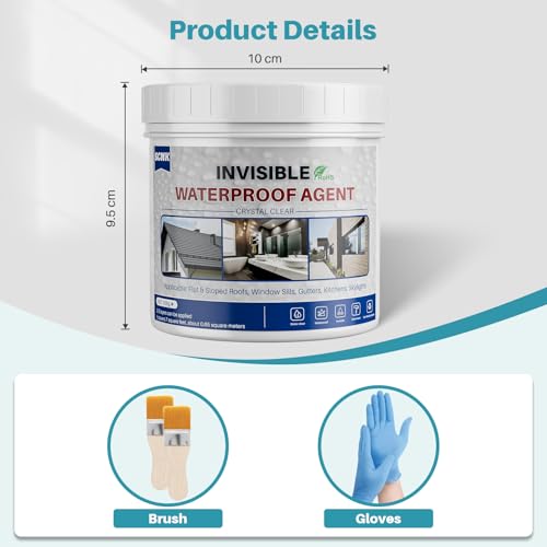 500g Transparent Waterproof Coating, Water-Based Sealant Repair Leaks - size: 500g