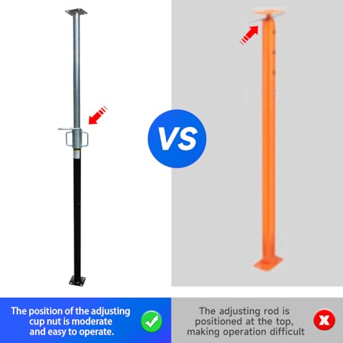 2 Pack House Floor Jack,Adjustable Support Beam Basement Jack, 55"-94" Height Range, 2300 lbs Load Capacity, Jack Post Pole, Fit for Wood-Framed Basement and Crawl Space Basement Support
