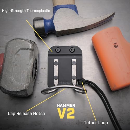 Holstery HammerMaster | Hammer Holder Loop - Clip-On Tool Belt Holster Holds Hammers, Hatchet, or Mallet - style: HammerMaster