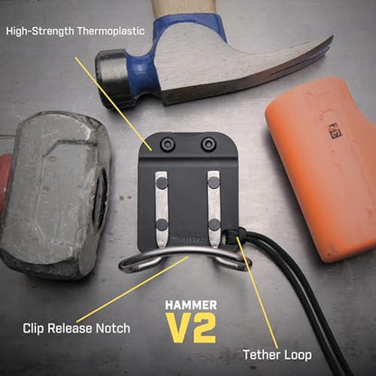 Holstery HammerMaster | Hammer Holder Loop - Clip-On Tool Belt Holster Holds Hammers, Hatchet, or Mallet - style: HammerMaster