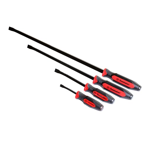 Mayhew Tools 14065 Dominator Pro Pry Bar, Red, 4-Piece - color: Red, size: 8", 12", 25" & 36" Curved