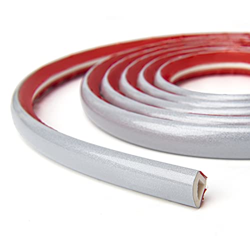 Art3d 10 ft Flexible Peel and Stick Wall Molding Trim Caulk Strip, Silver - color: Silver, size: 10 Feet