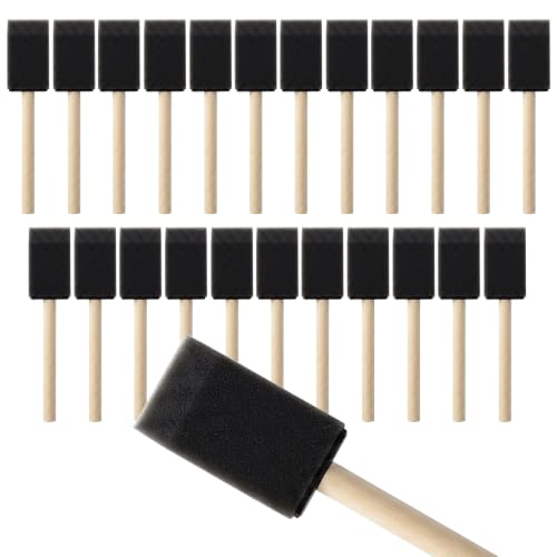 Mister Rui 1.5" Sponge Brushes 24 Pk – Bulk Foam Applicators for Classrooms