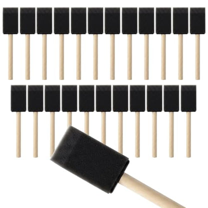 Mister Rui 1.5" Sponge Brushes 24 Pk – Bulk Foam Applicators for Classrooms