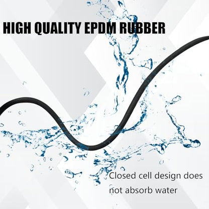 Backer Rod 1/4 Inch, EPDM Rubber Foam Caulk Saver 16.4' Black Weather Strip Seal for Concrete Joints, Wall Cracks, Driveway and Joint Fillers. - style: Black-16.4'